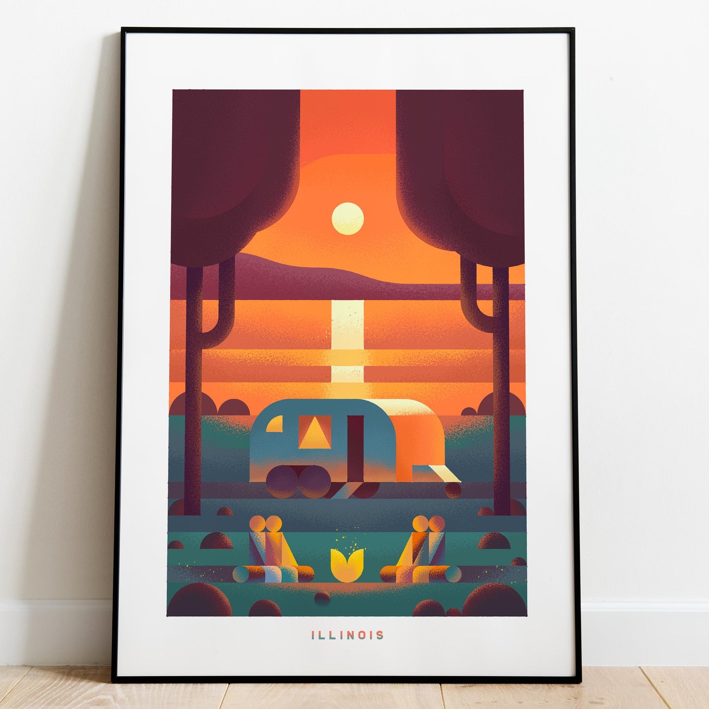 Illinois Travel Poster Print-Poster-Yesteeyear