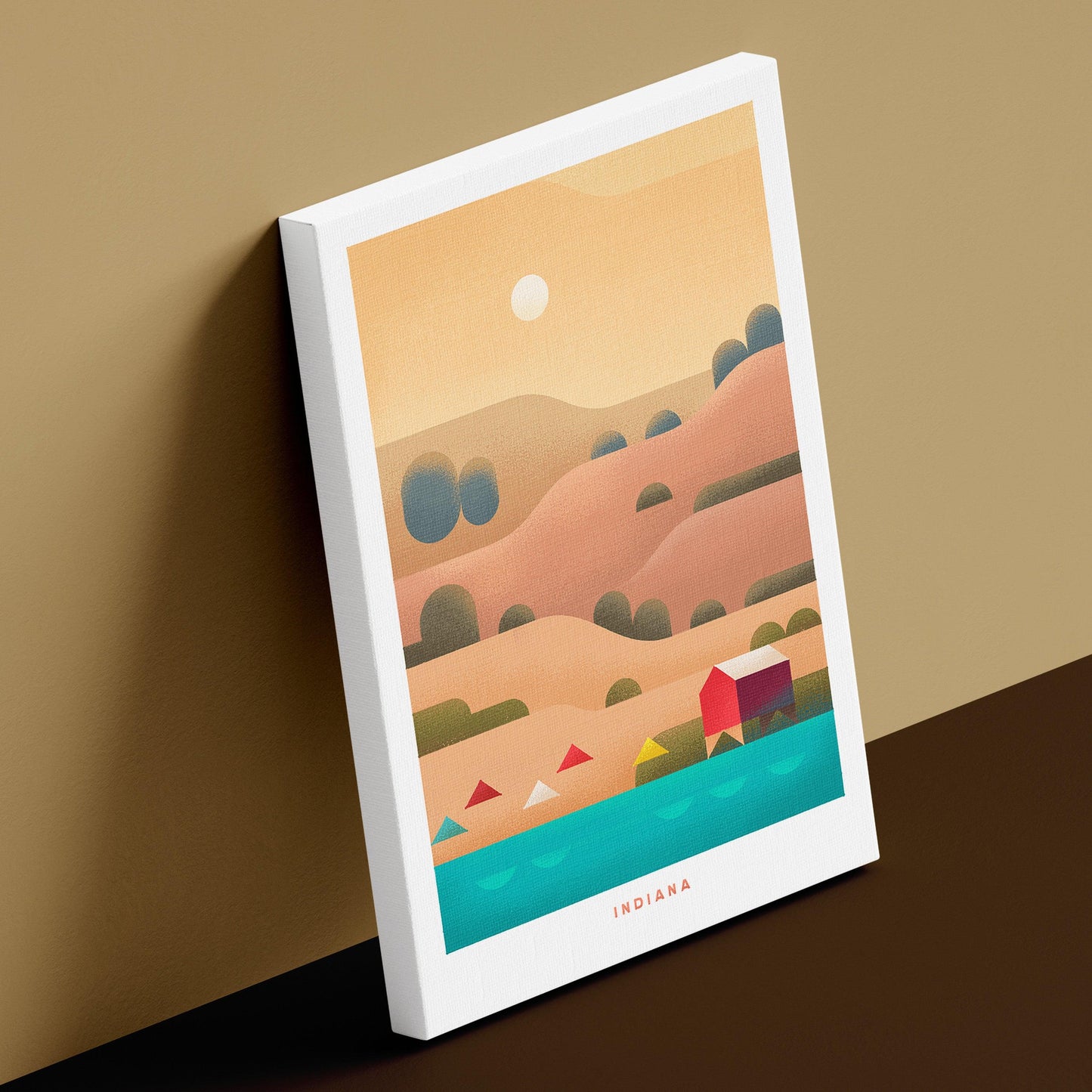 Indiana Travel Poster Canvas-Canvas-Yesteeyear