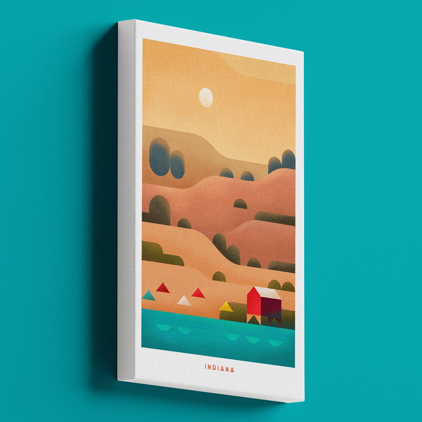 Indiana Travel Poster Canvas-Canvas-Yesteeyear
