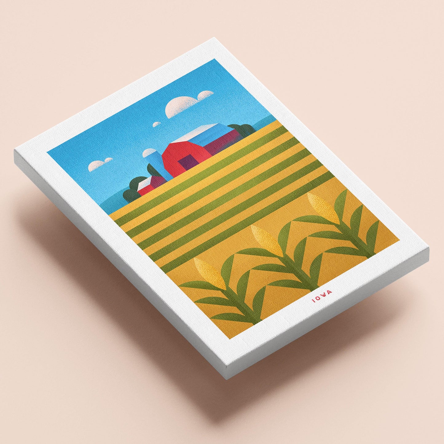 Iowa Travel Poster Canvas-Canvas-Yesteeyear