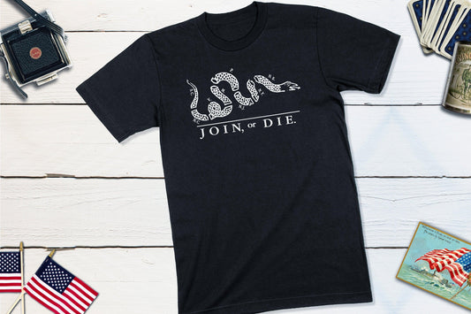 Join or Die - Benjamin Franklin Political Cartoon Pamphlet-Unisex T-shirt-Yesteeyear