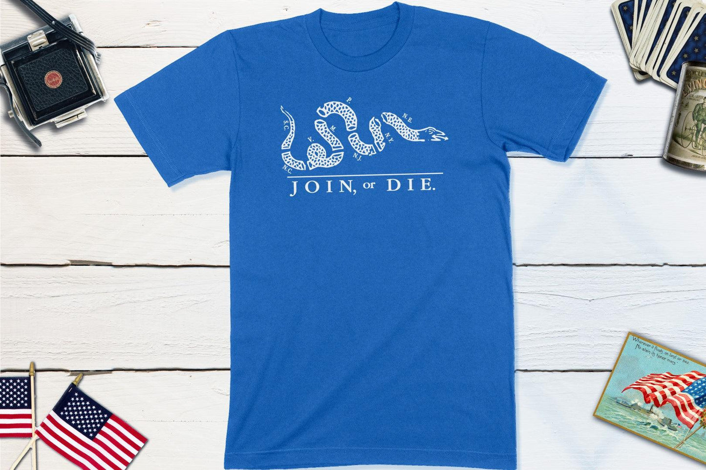 Join or Die - Benjamin Franklin Political Cartoon Pamphlet-Unisex T-shirt-Yesteeyear