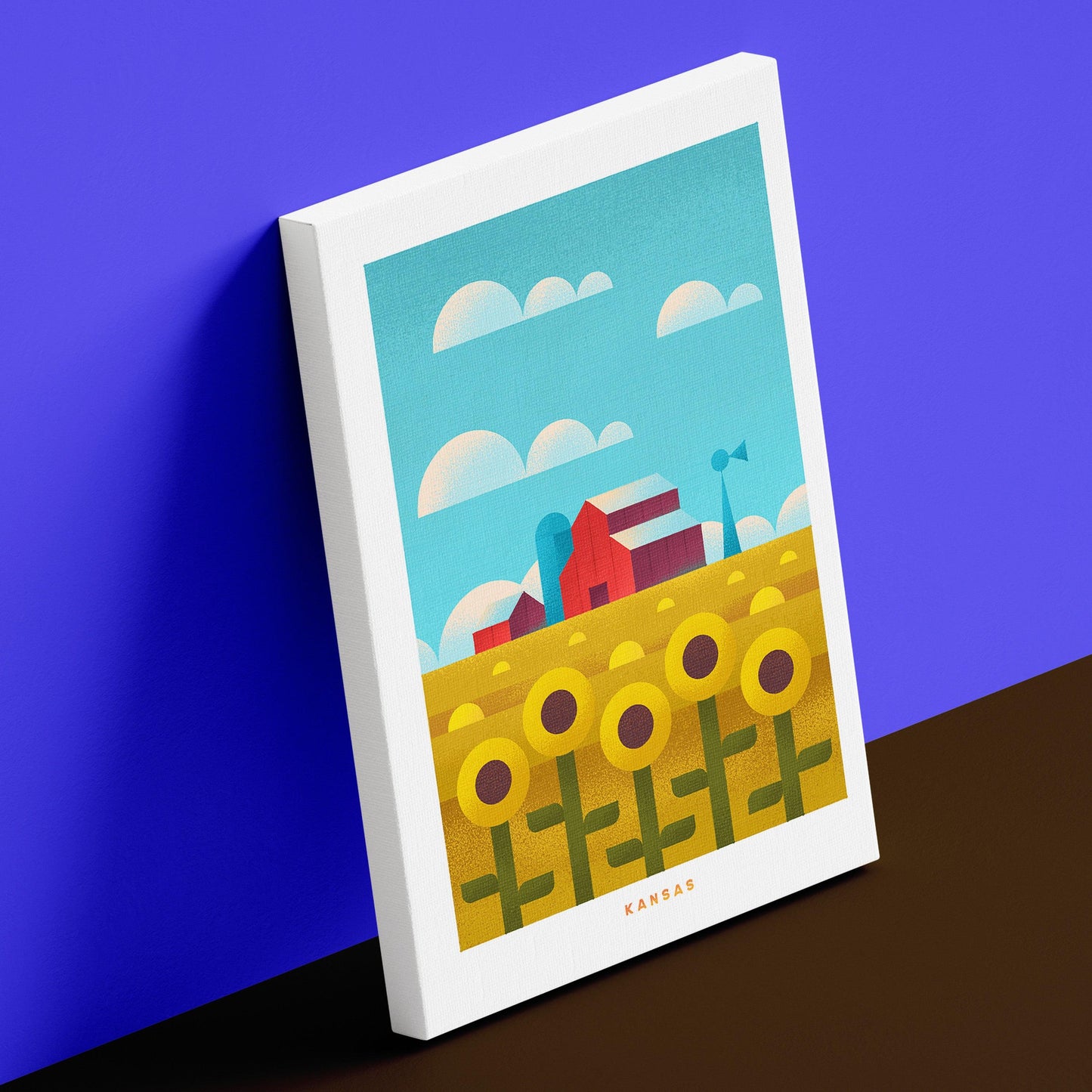 Kansas Travel Poster Canvas-Canvas-Yesteeyear
