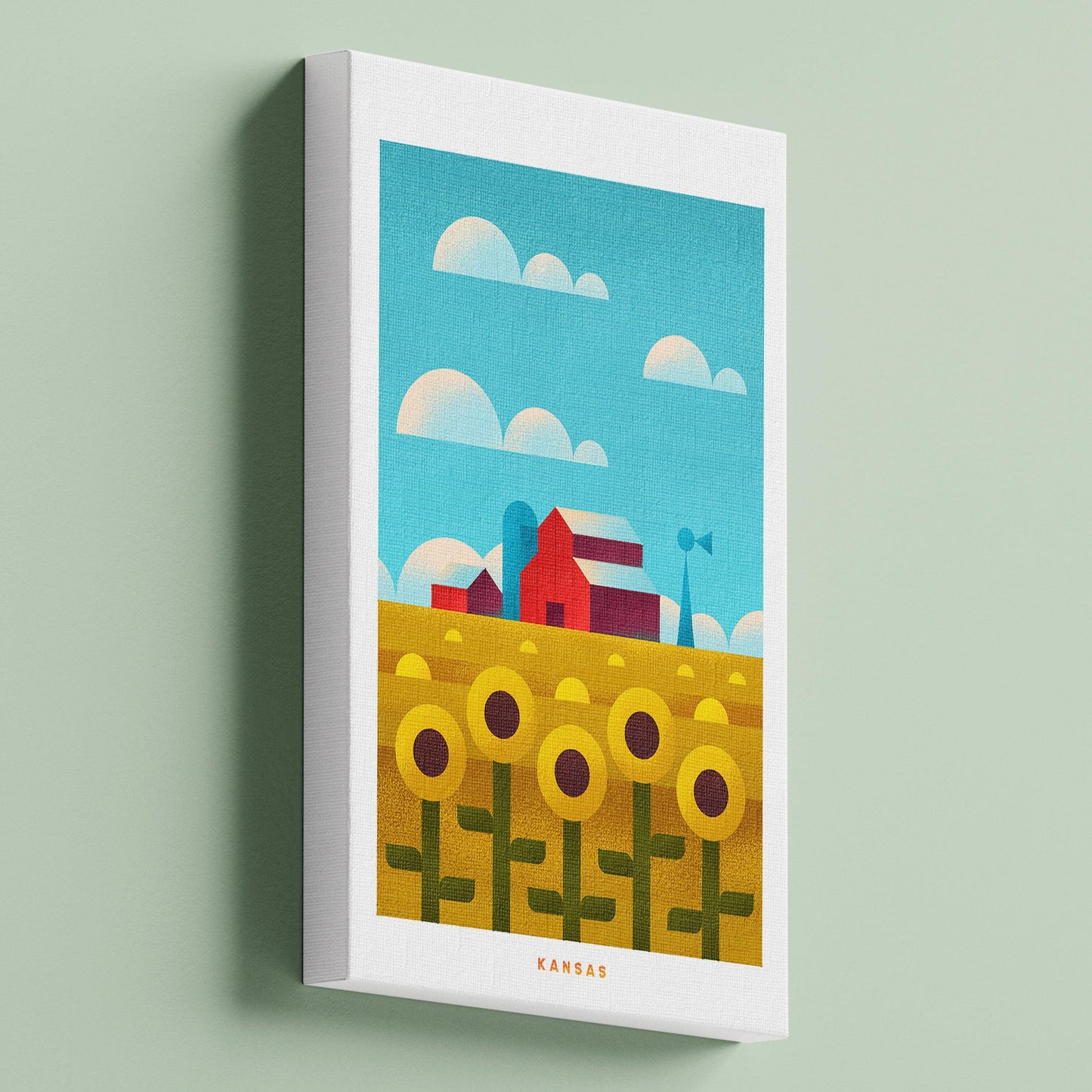 Kansas Travel Poster Canvas-Canvas-Yesteeyear