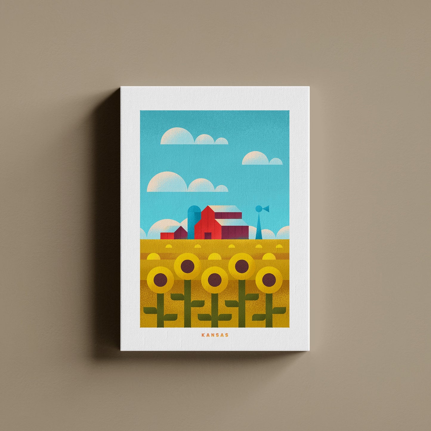 Kansas Travel Poster Canvas-Canvas-Yesteeyear
