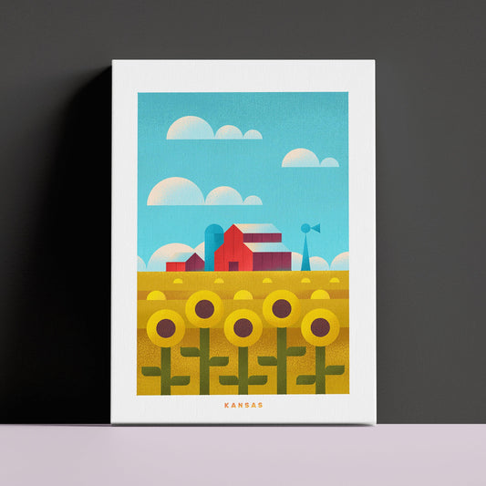 Kansas Travel Poster Canvas-Canvas-Yesteeyear