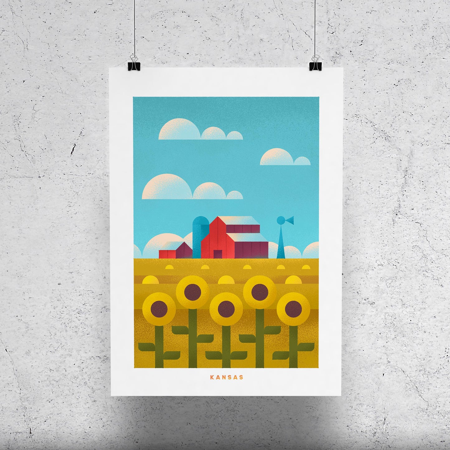 Kansas Travel Poster Print-Poster-Yesteeyear