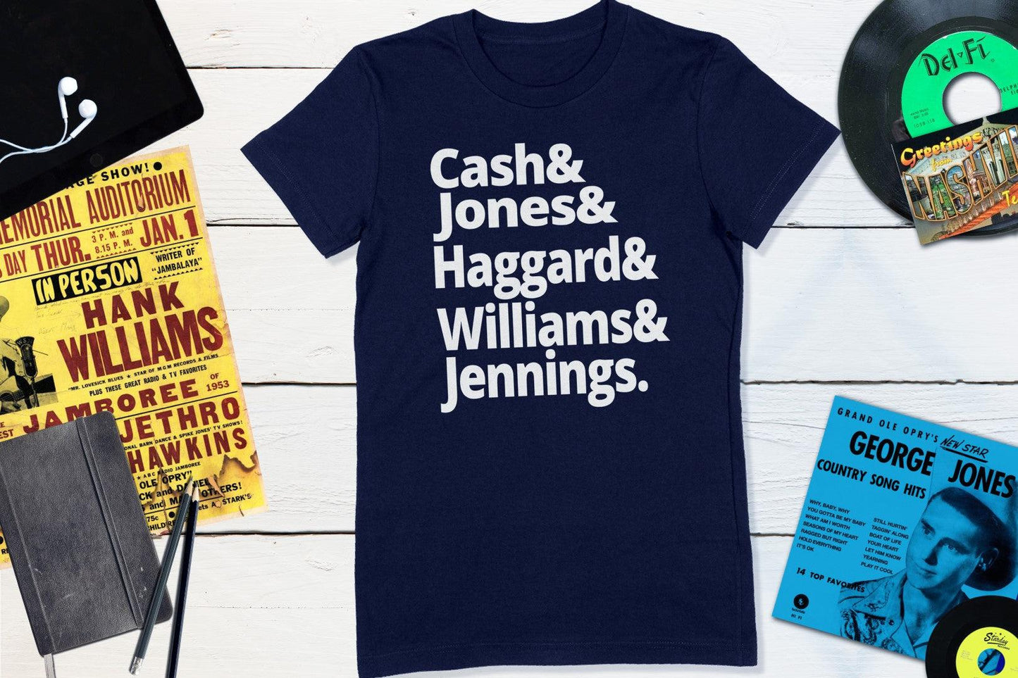 Legends of Country Music - Cash, Jones, Haggard, Williams and Jennings Women's Shirt-Women's T-shirt-Yesteeyear