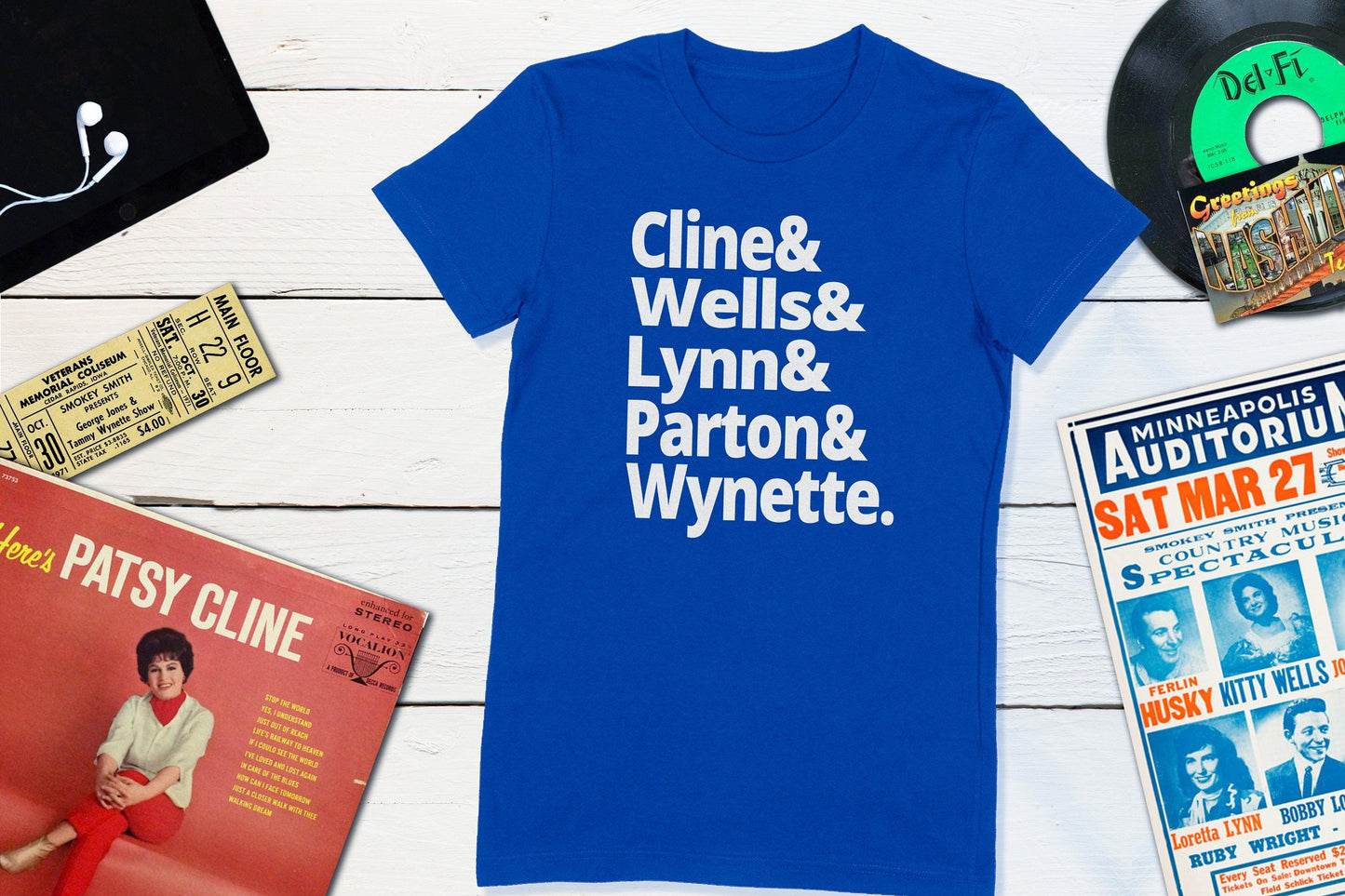 Legends of Country Music - Cline, Wells, Lynn, Parton, Wynette Women's Shirt-Women's T-shirt-Yesteeyear