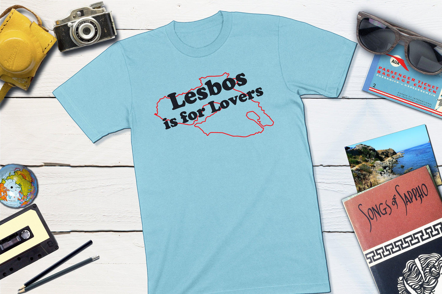 Lesbos Is For Lovers - Greek Island Shirt-Unisex T-shirt-Yesteeyear