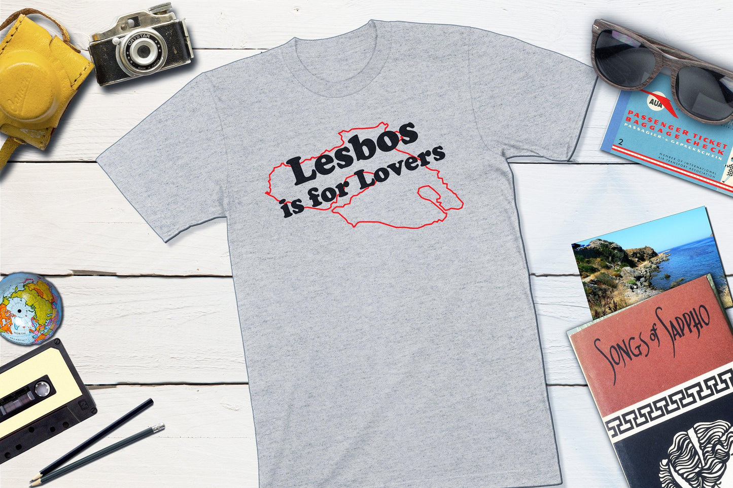 Lesbos Is For Lovers - Greek Island Shirt-Unisex T-shirt-Yesteeyear