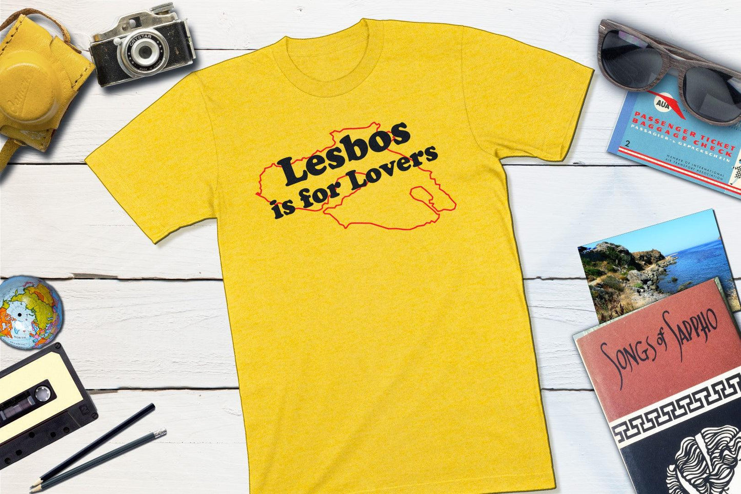 Lesbos Is For Lovers - Greek Island Shirt-Unisex T-shirt-Yesteeyear