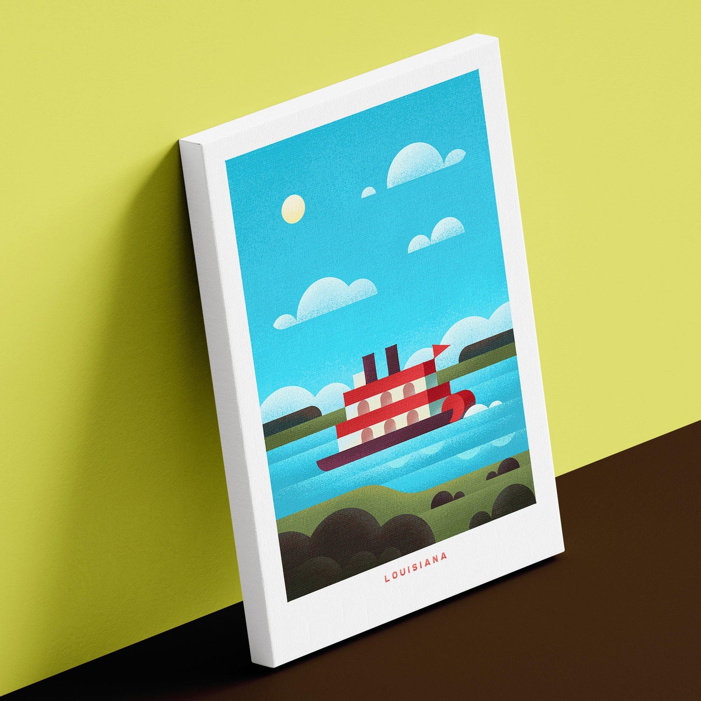 Louisiana Travel Poster Canvas-Canvas-Yesteeyear