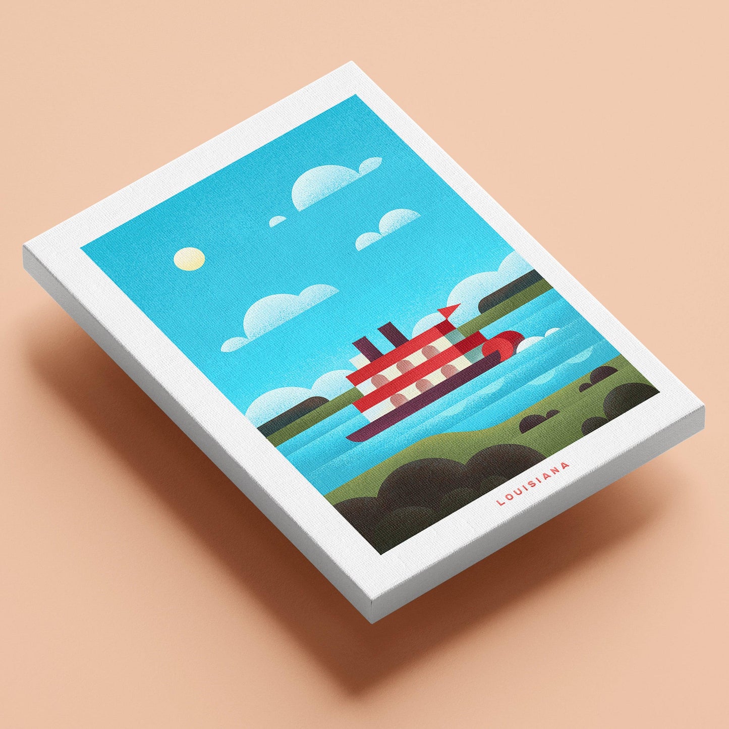Louisiana Travel Poster Canvas-Canvas-Yesteeyear