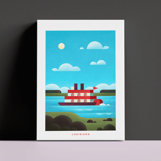 Louisiana Travel Poster Canvas-Canvas-Yesteeyear