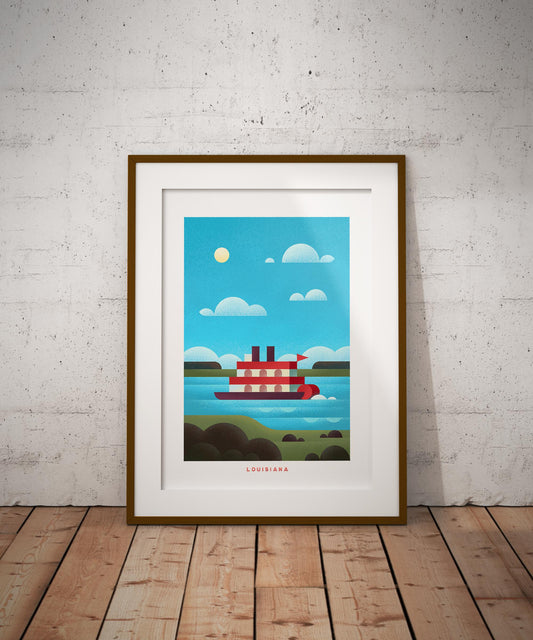 Louisiana Travel Poster Print-Poster-Yesteeyear