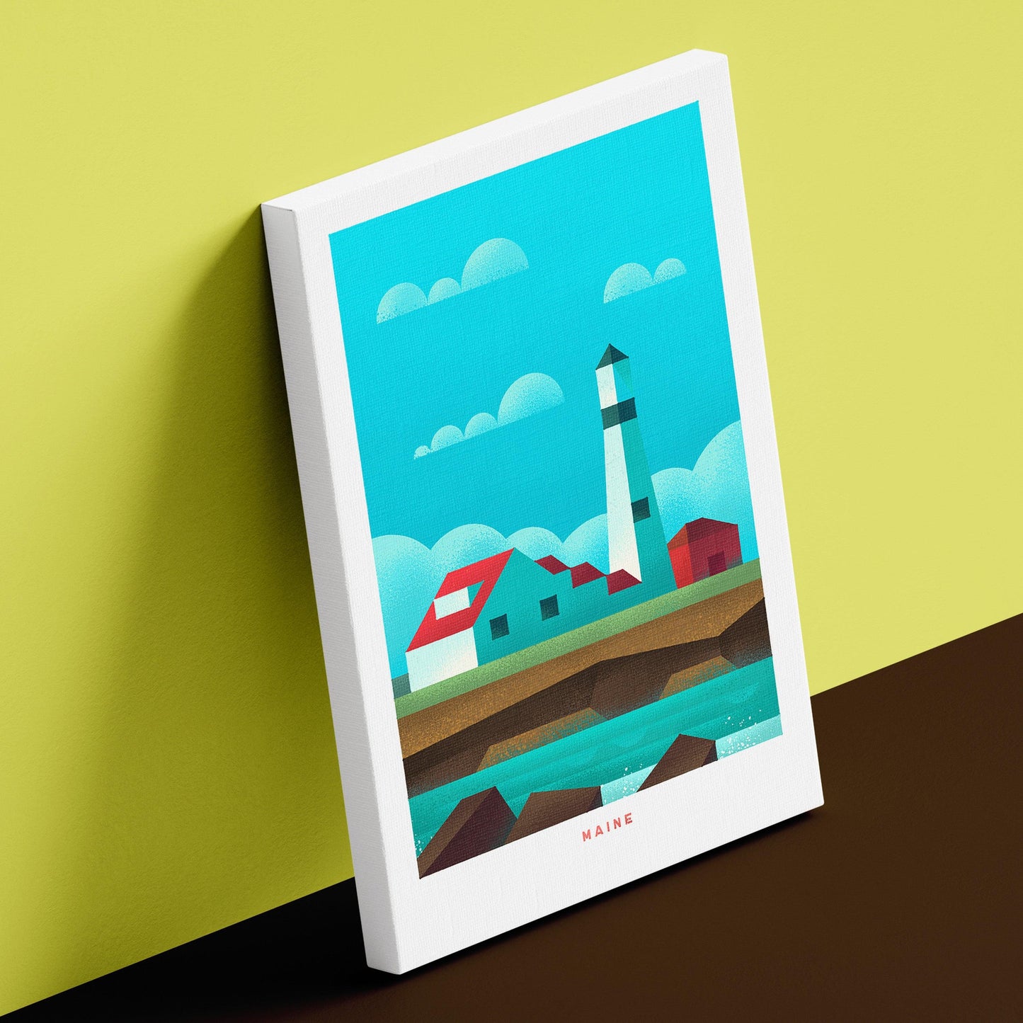 Maine Travel Poster Canvas-Canvas-Yesteeyear