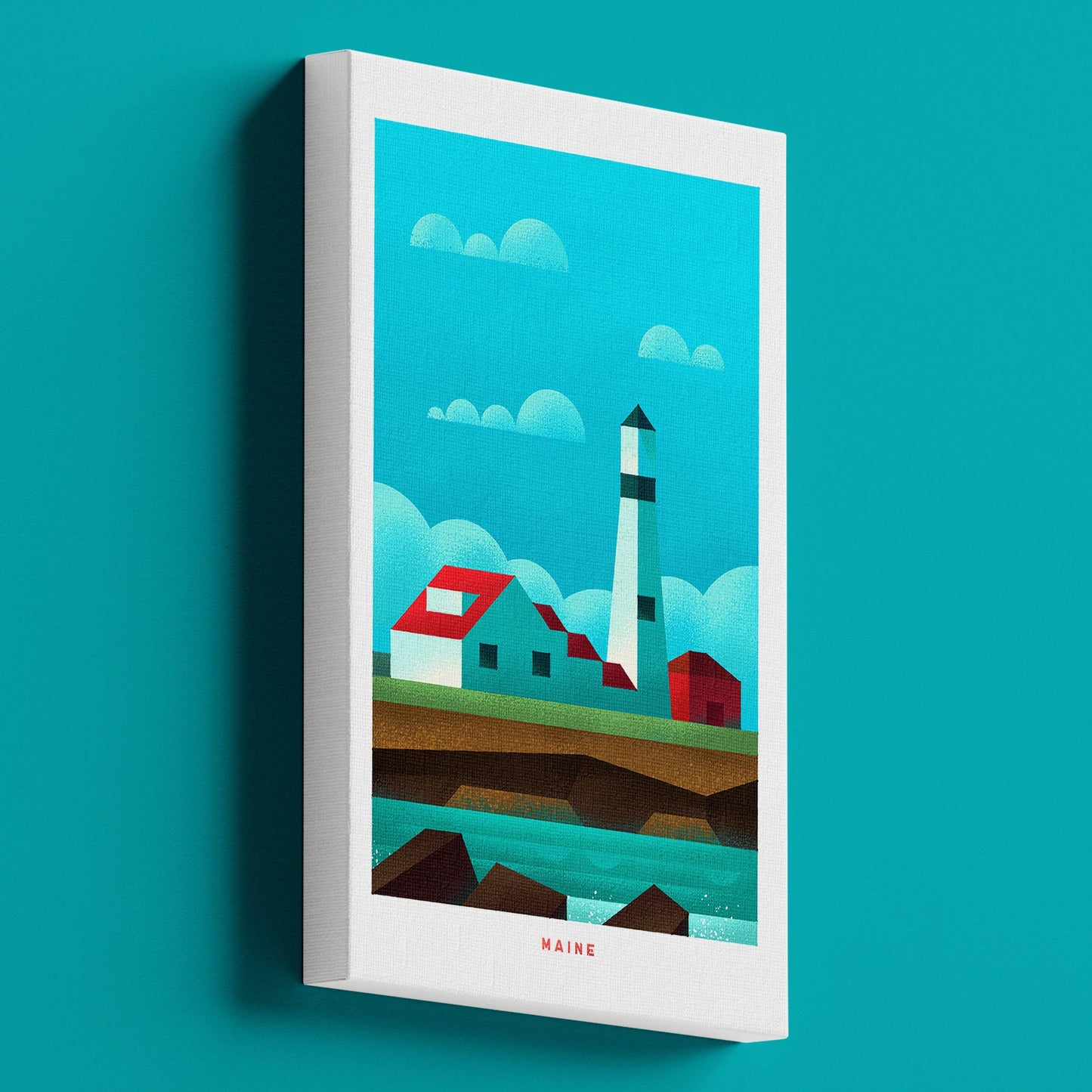 Maine Travel Poster Canvas-Canvas-Yesteeyear