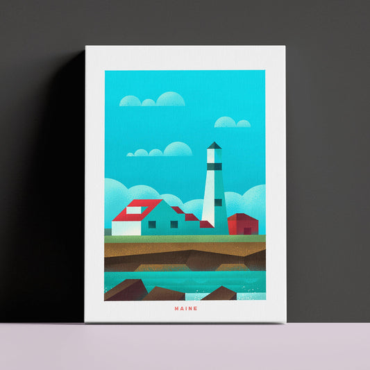 Maine Travel Poster Canvas-Canvas-Yesteeyear