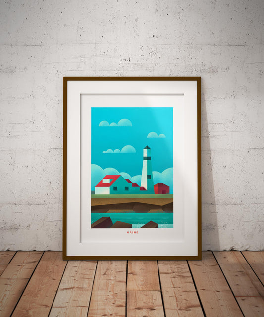 Maine Travel Poster Print-Poster-Yesteeyear