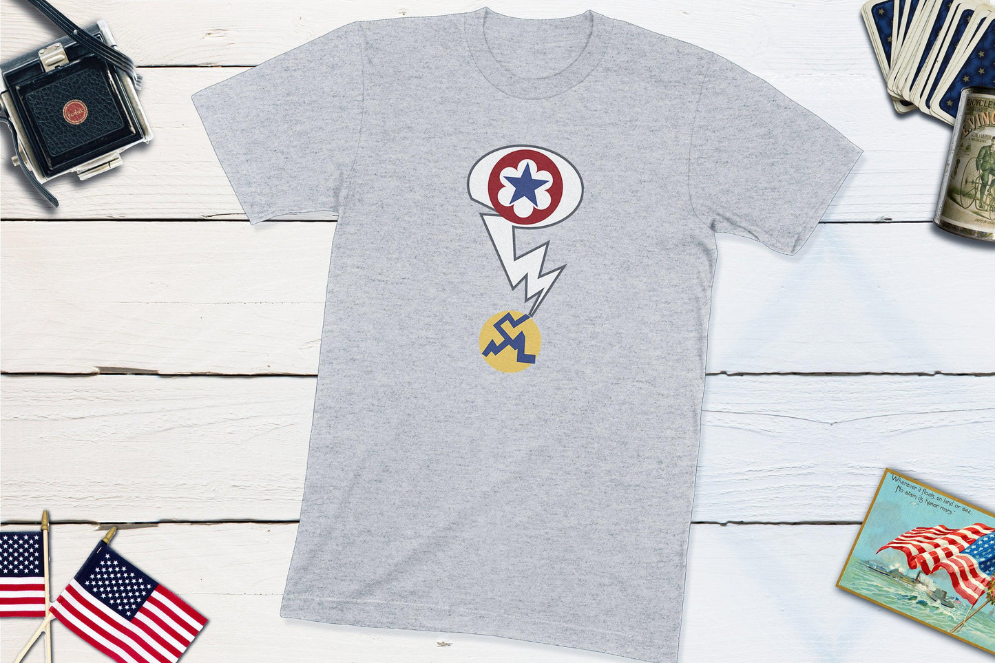 Manhattan District Army Shoulder Sleeve Insignia - Atomic Bomb Project-Unisex T-shirt-Yesteeyear
