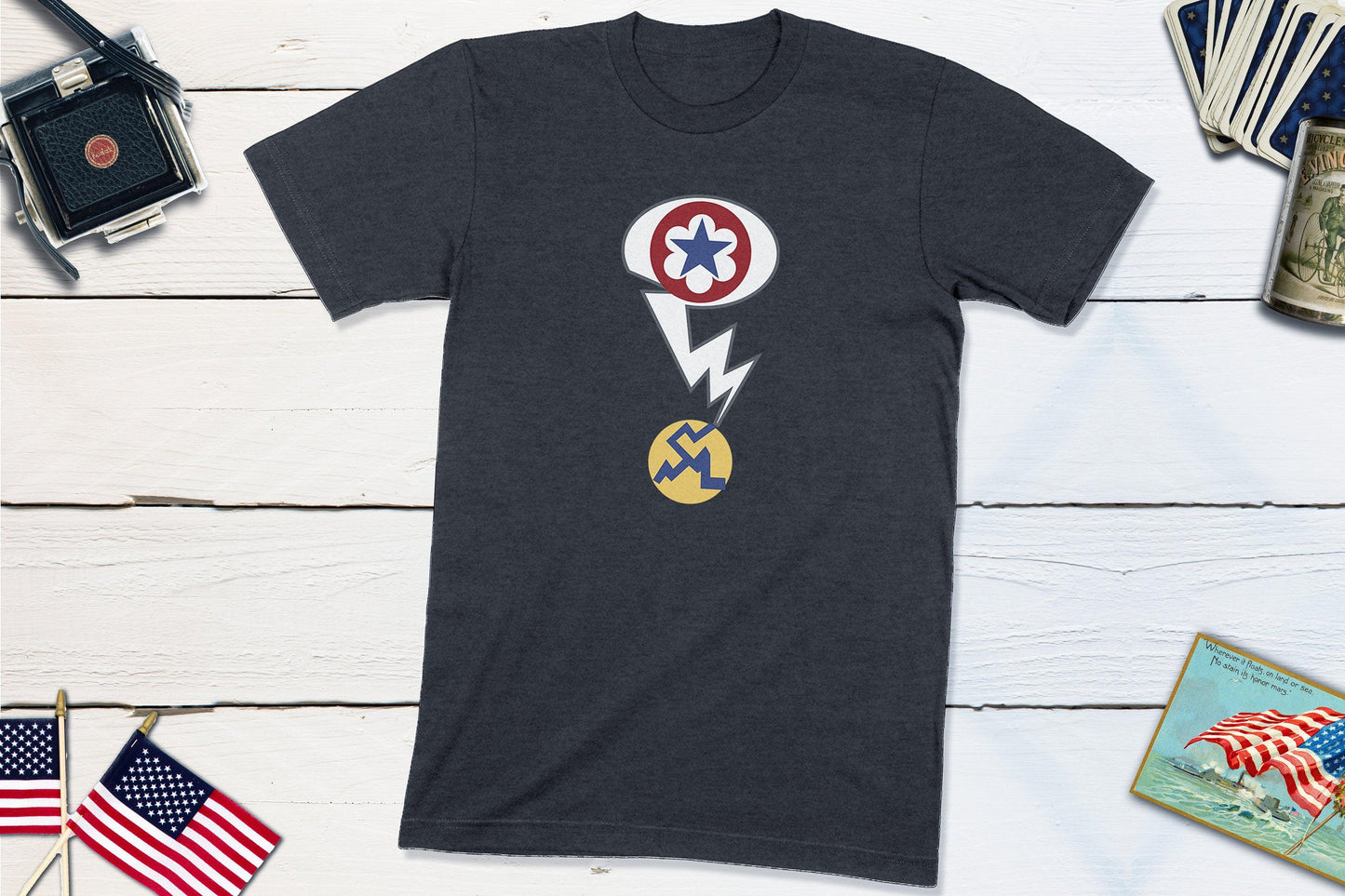 Manhattan District Army Shoulder Sleeve Insignia - Atomic Bomb Project-Unisex T-shirt-Yesteeyear