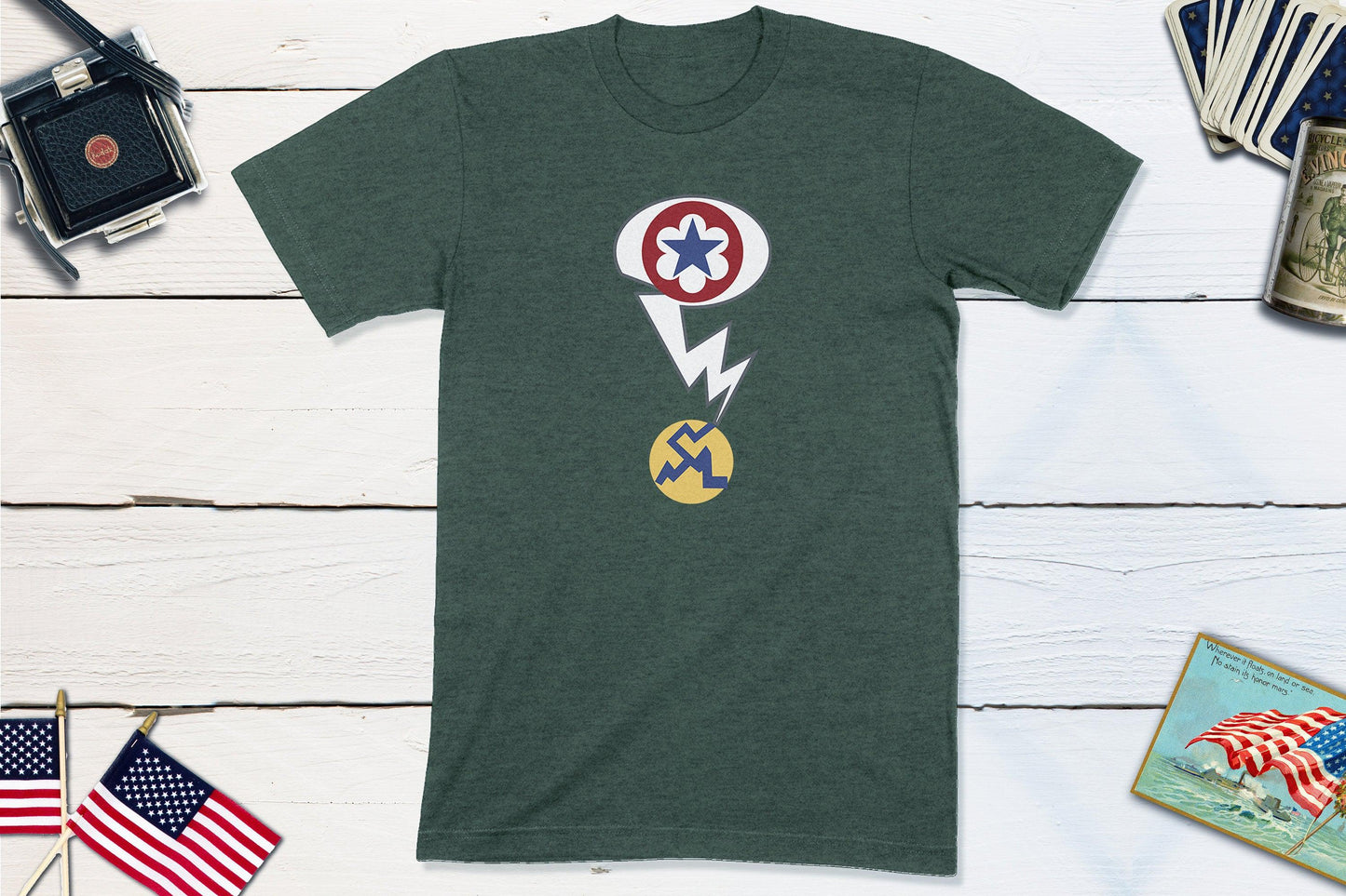 Manhattan District Army Shoulder Sleeve Insignia - Atomic Bomb Project-Unisex T-shirt-Yesteeyear