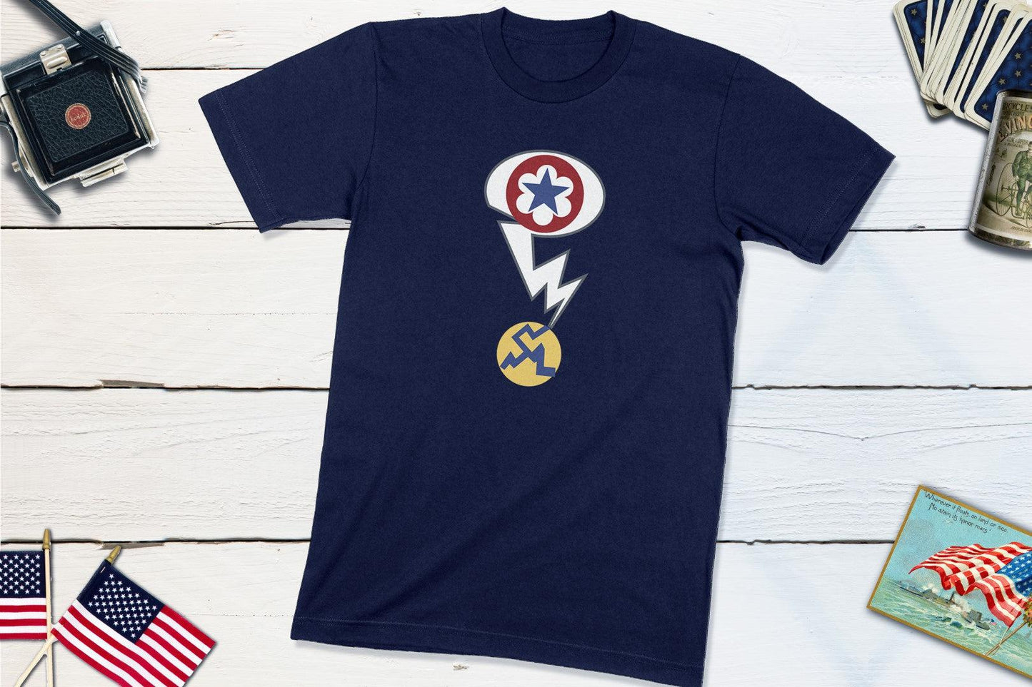 Manhattan District Army Shoulder Sleeve Insignia - Atomic Bomb Project-Unisex T-shirt-Yesteeyear
