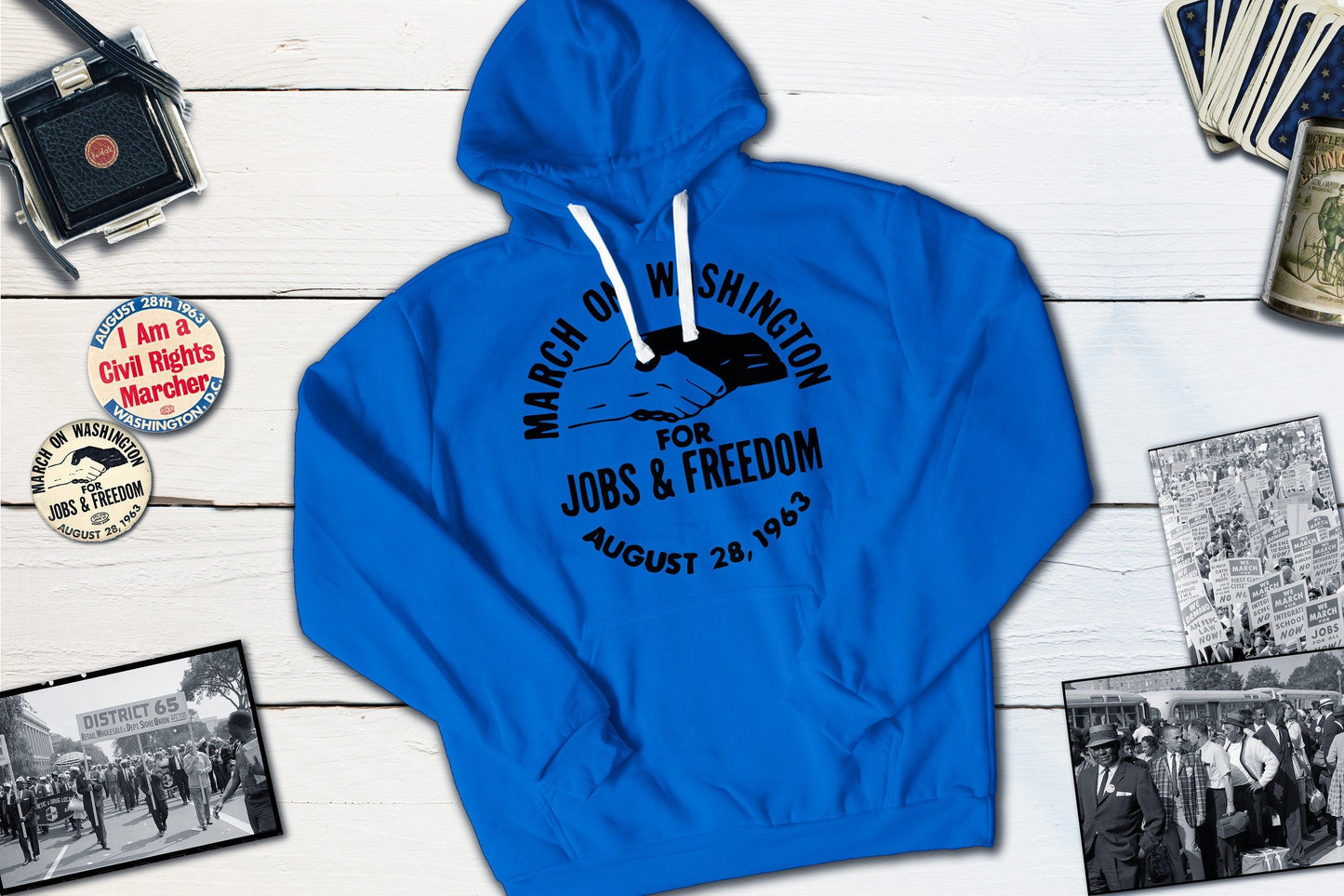 March on Washington for Jobs and Freedom - August 28 1963-Hooded Sweatshirt-Yesteeyear