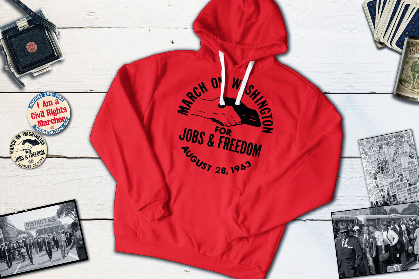 March on Washington for Jobs and Freedom - August 28 1963-Hooded Sweatshirt-Yesteeyear