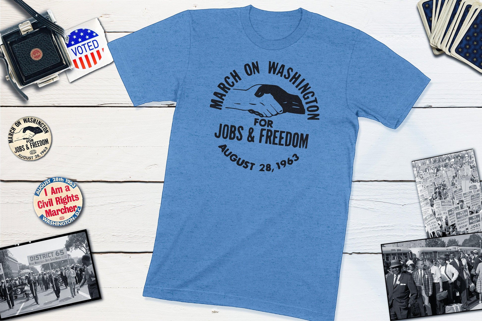 March on Washington for Jobs and Freedom - August 28 1963 - US Civil Rights-Unisex T-shirt-Yesteeyear