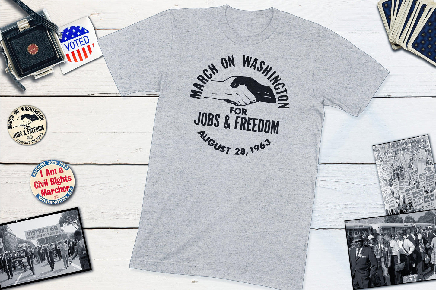 March on Washington for Jobs and Freedom - August 28 1963 - US Civil Rights-Unisex T-shirt-Yesteeyear