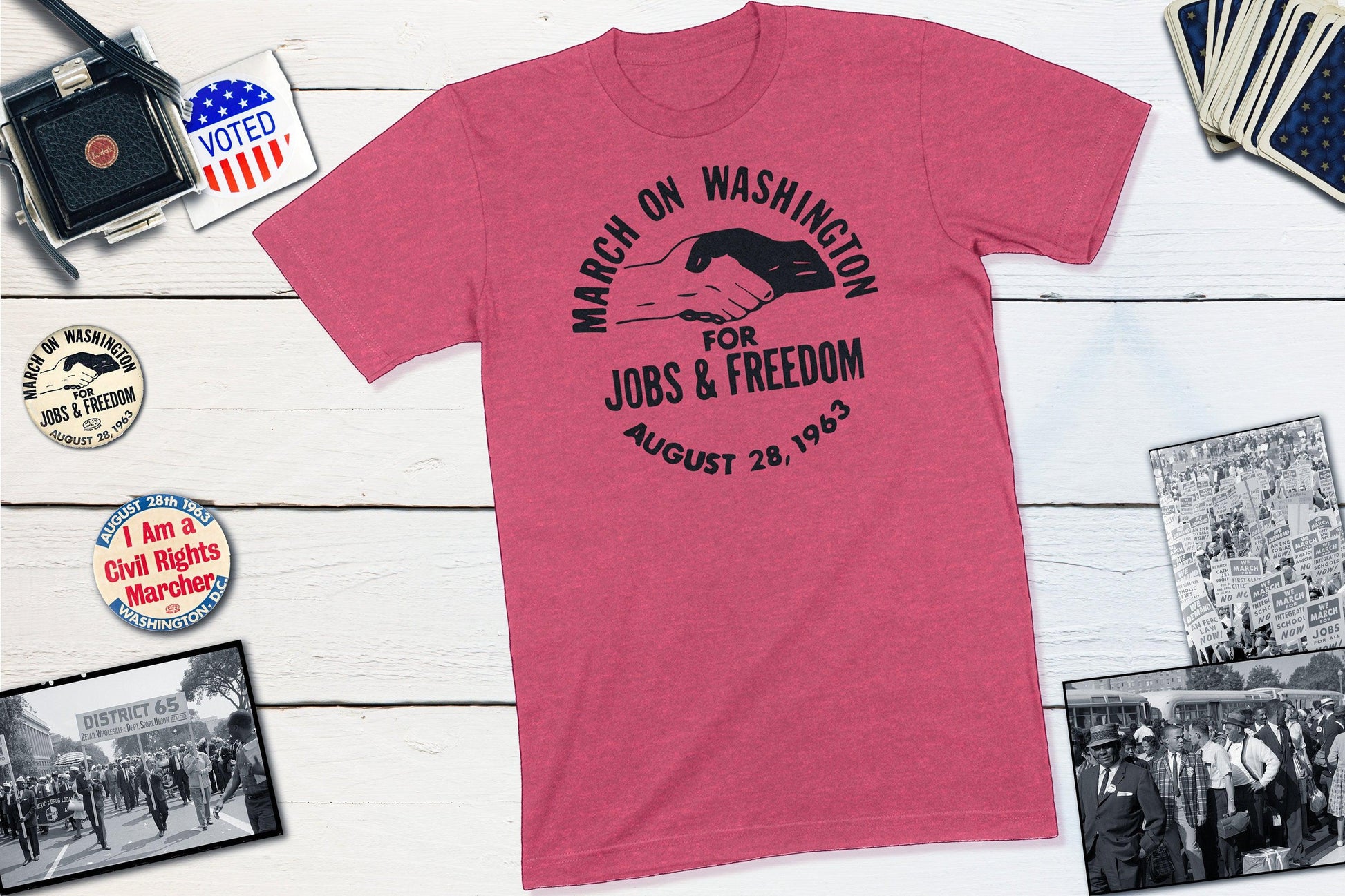 March on Washington for Jobs and Freedom - August 28 1963 - US Civil Rights-Unisex T-shirt-Yesteeyear