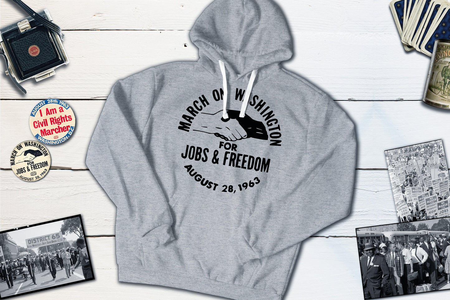 March on Washington for Jobs and Freedom - August 28 1963-Hooded Sweatshirt-Yesteeyear