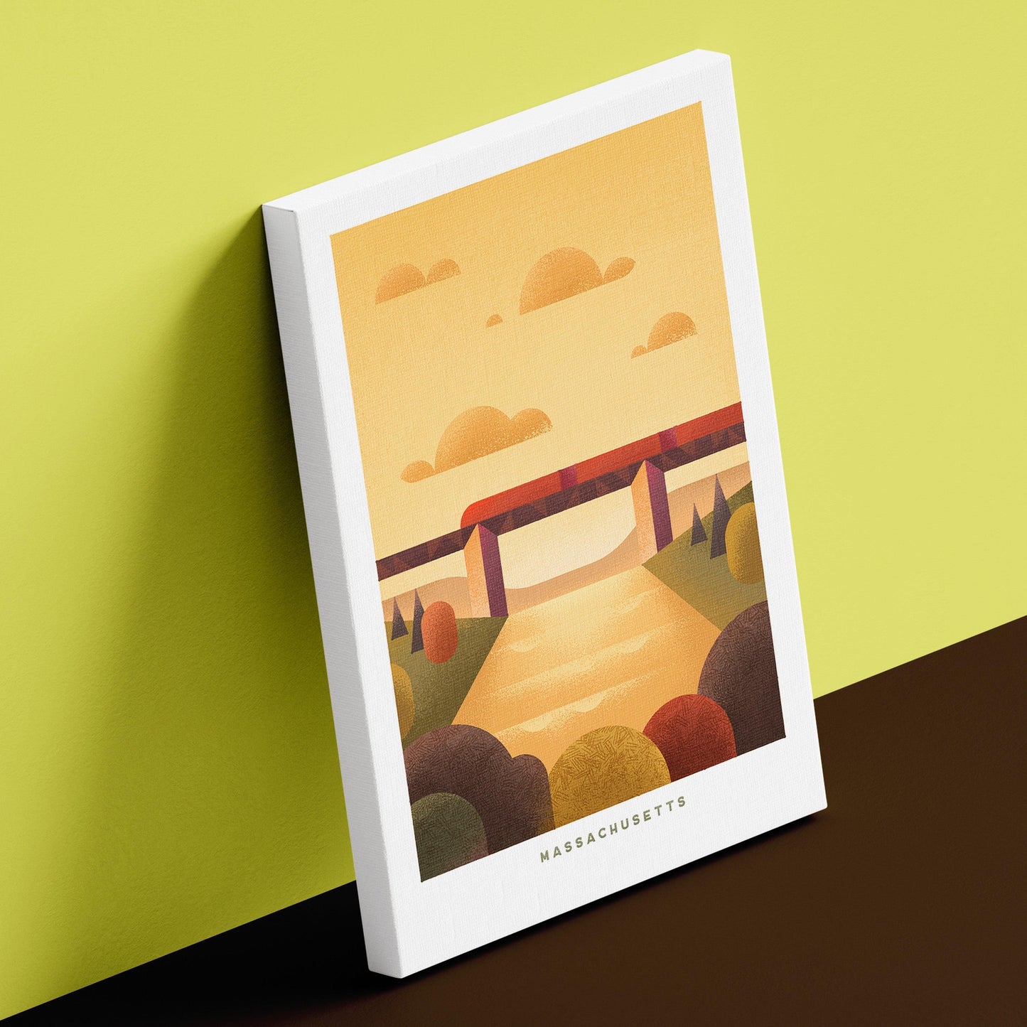 Massachusetts Travel Poster Canvas-Canvas-Yesteeyear