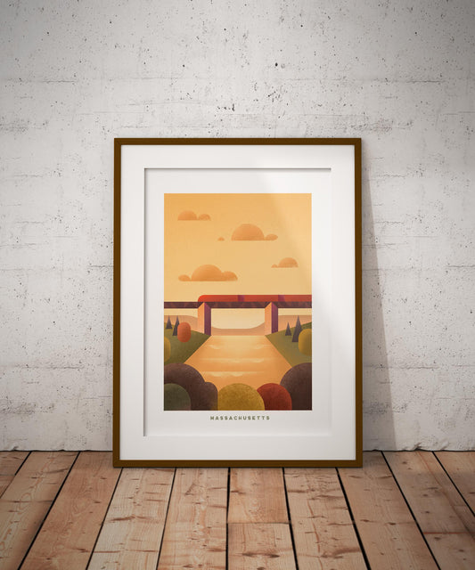 Massachusetts Travel Poster Print-Poster-Yesteeyear
