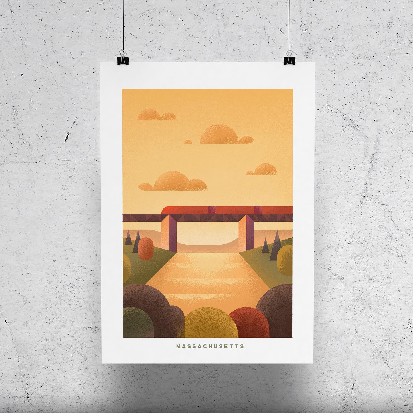 Massachusetts Travel Poster Print-Poster-Yesteeyear