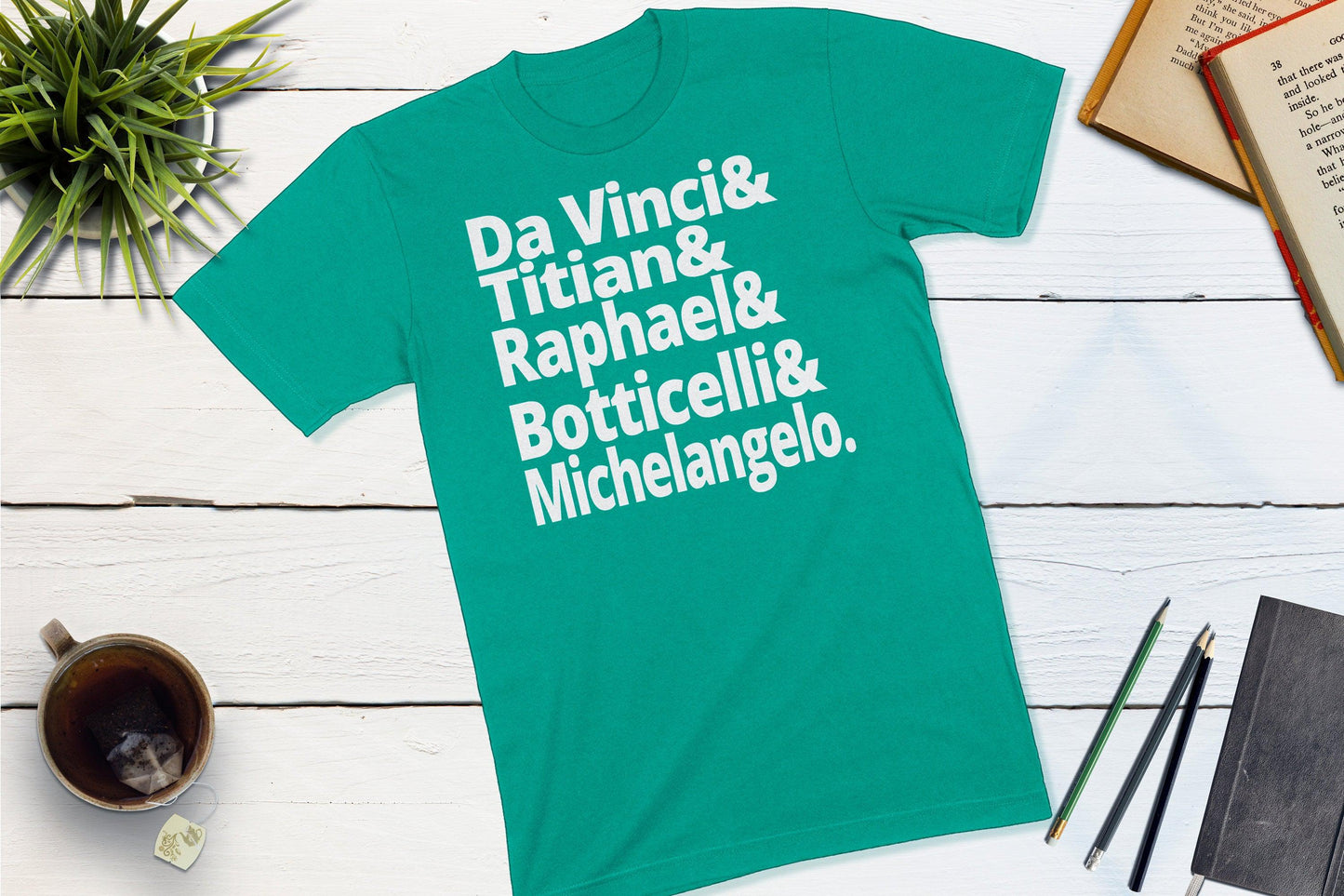 Masters of the Renaissance - Da Vinci Titian Raphael Botticelli Michelangelo-Unisex T-shirt-Yesteeyear