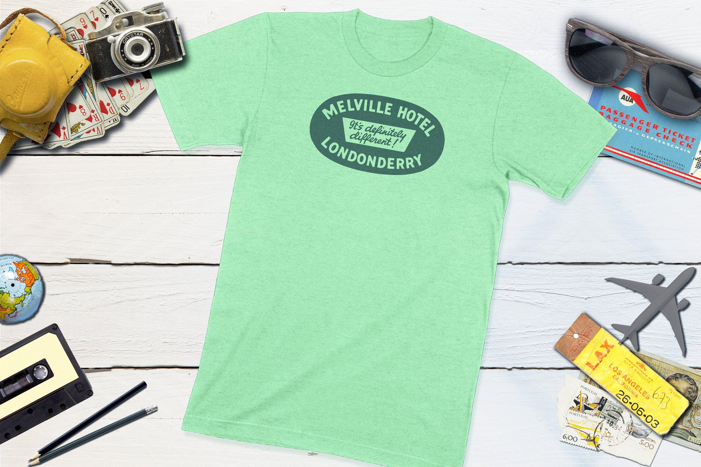 Melville Hotel Travel Stick - Londonderry Northern Ireland-Unisex T-shirt-Yesteeyear