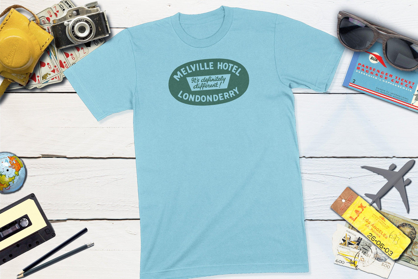 Melville Hotel Travel Stick - Londonderry Northern Ireland-Unisex T-shirt-Yesteeyear