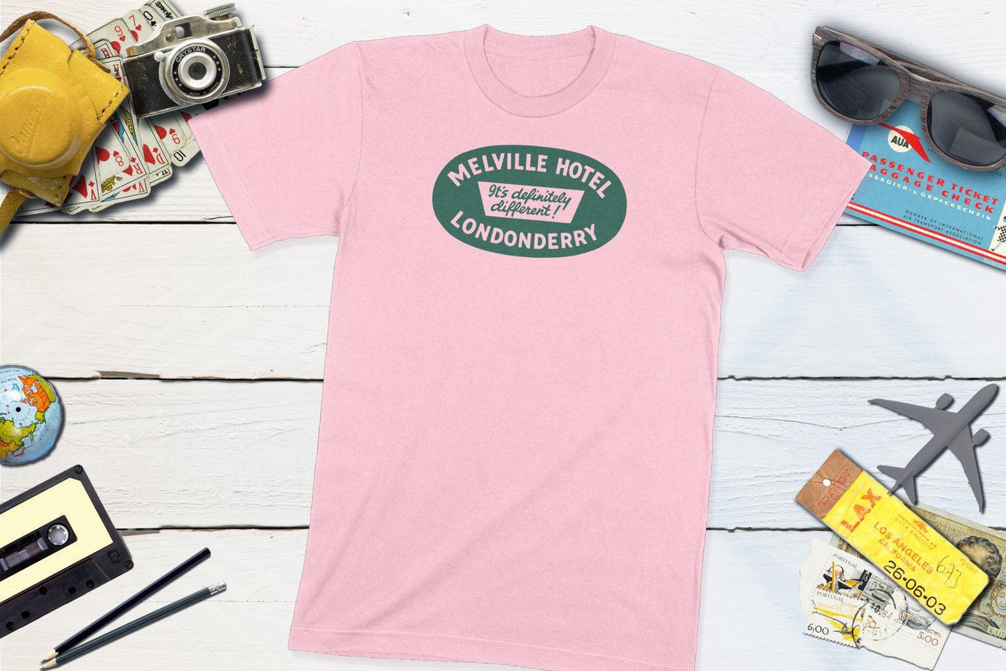 Melville Hotel Travel Stick - Londonderry Northern Ireland-Unisex T-shirt-Yesteeyear