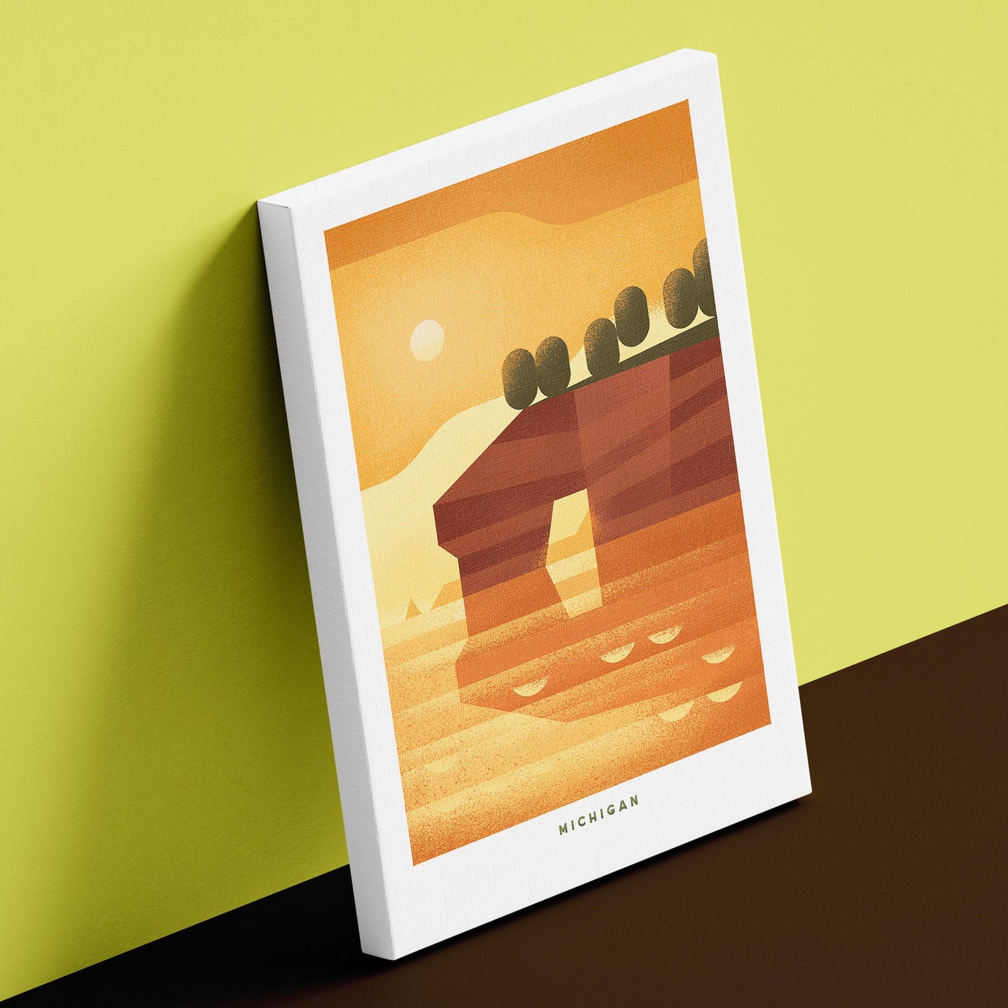 Michigan Travel Poster Canvas-Canvas-Yesteeyear