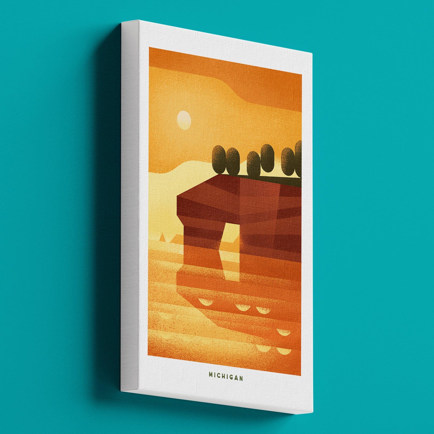 Michigan Travel Poster Canvas-Canvas-Yesteeyear