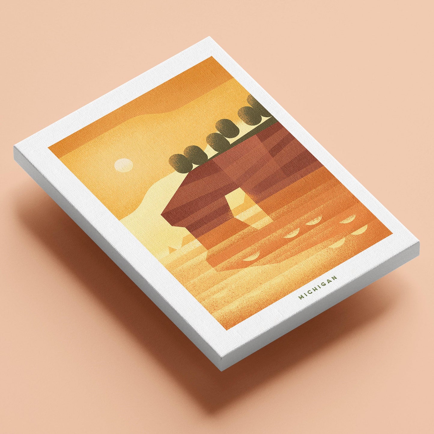 Michigan Travel Poster Canvas-Canvas-Yesteeyear