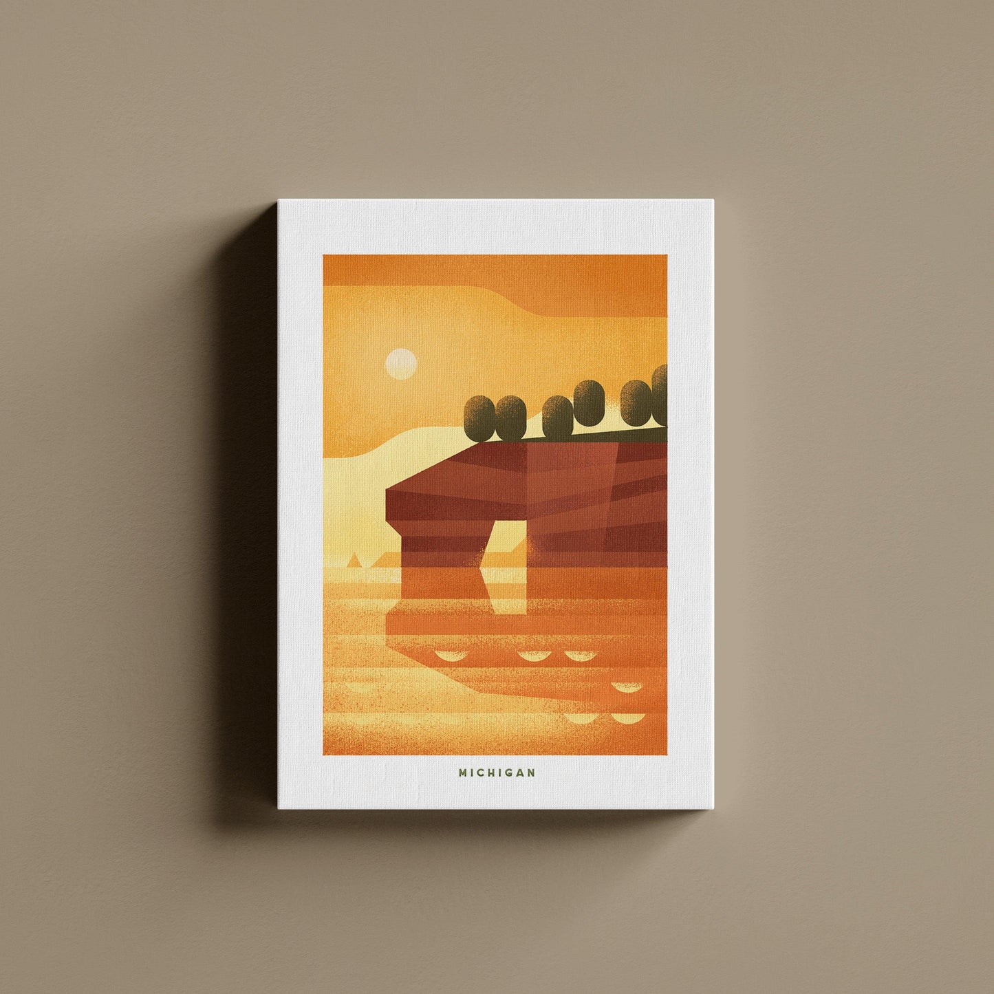 Michigan Travel Poster Canvas-Canvas-Yesteeyear