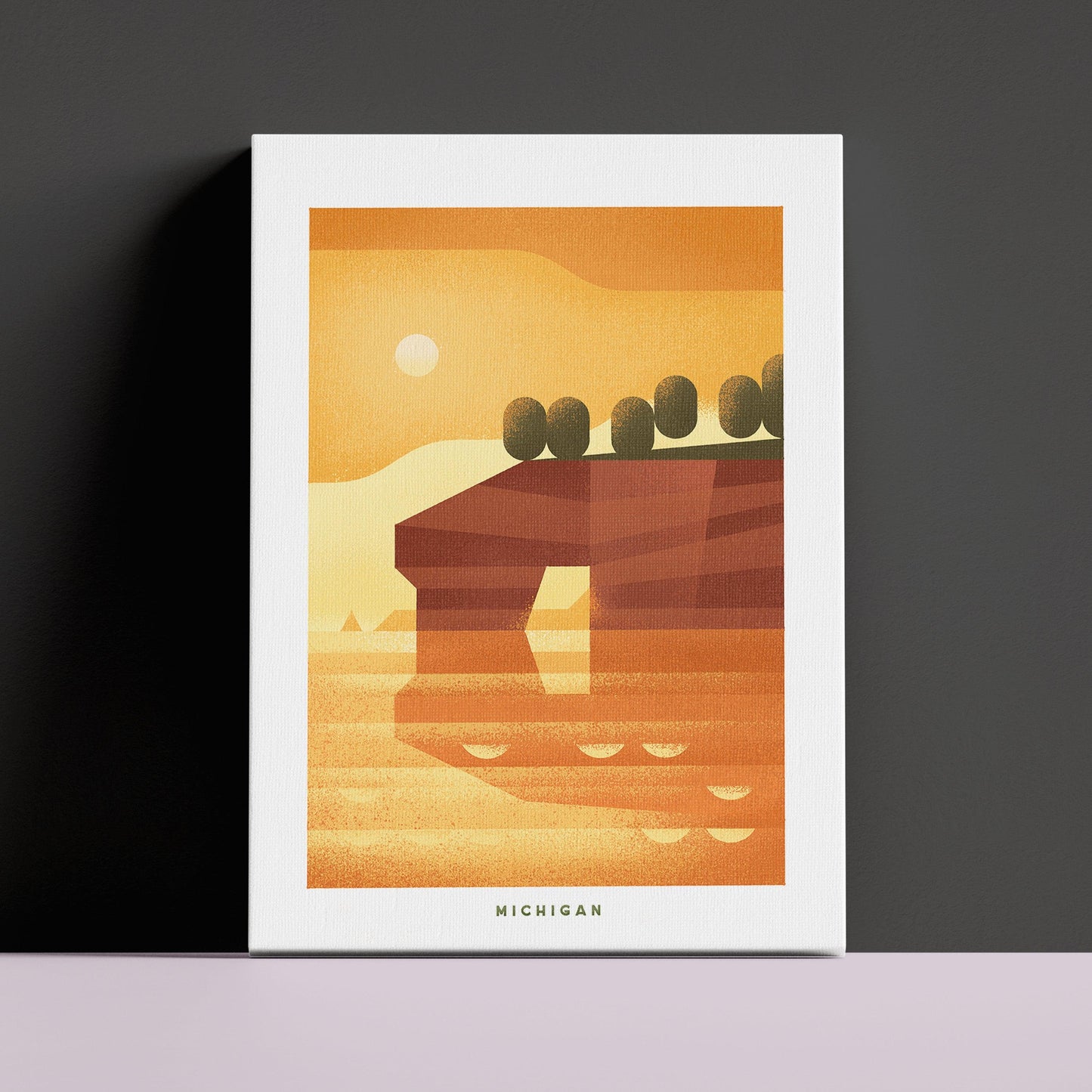 Michigan Travel Poster Canvas-Canvas-Yesteeyear