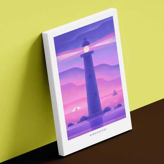Mississippi Travel Poster Canvas-Canvas-Yesteeyear