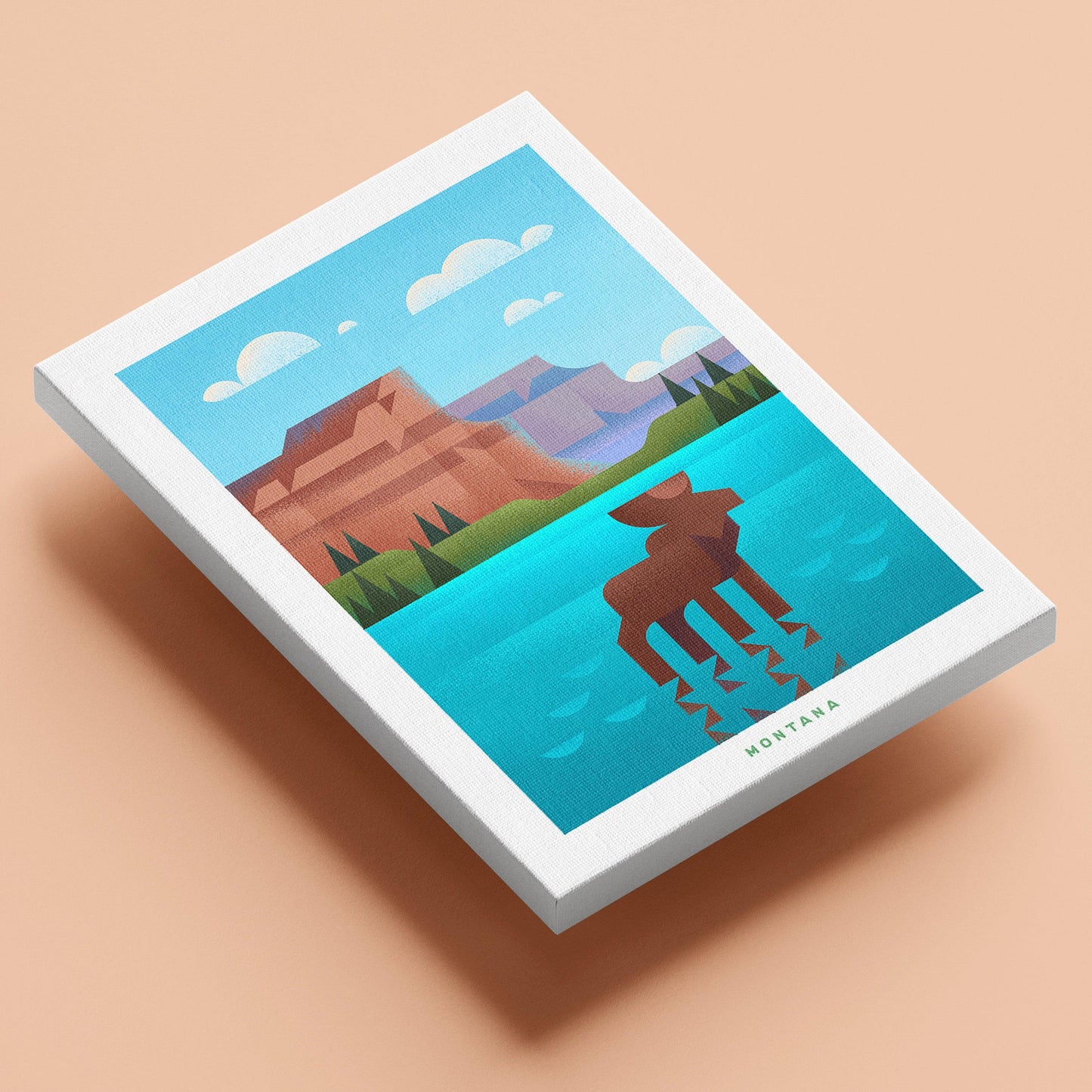Montana Travel Poster Canvas-Canvas-Yesteeyear