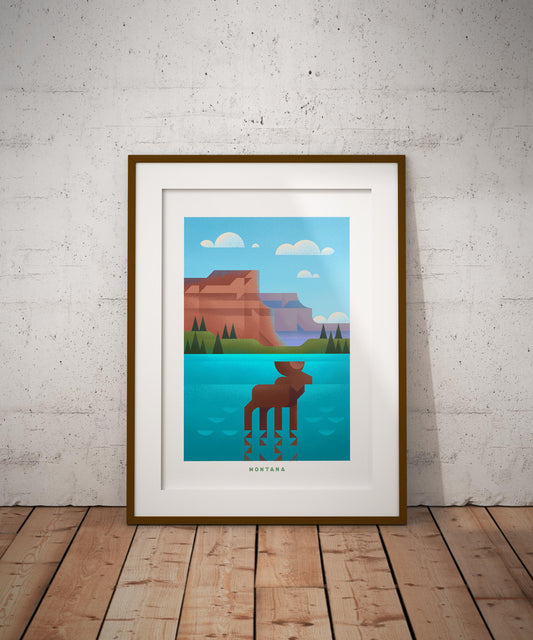 Montana Travel Poster Print-Poster-Yesteeyear