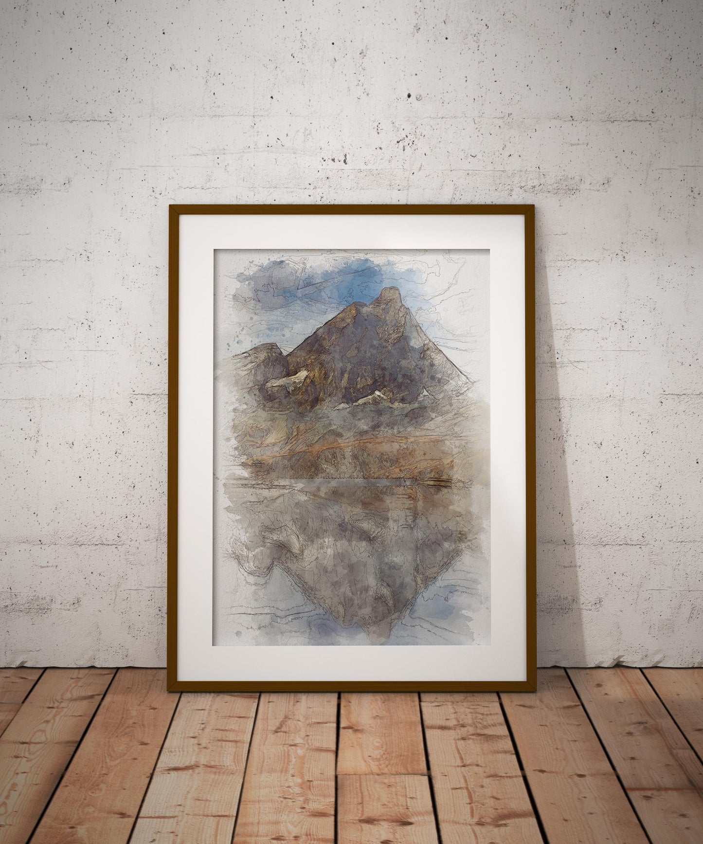 Mount Cervino Italy Watercolor Poster-Poster-Yesteeyear
